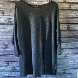 Eileen Fisher Women's Long-Sleeved Pullover Sweater Size L Black White Knit